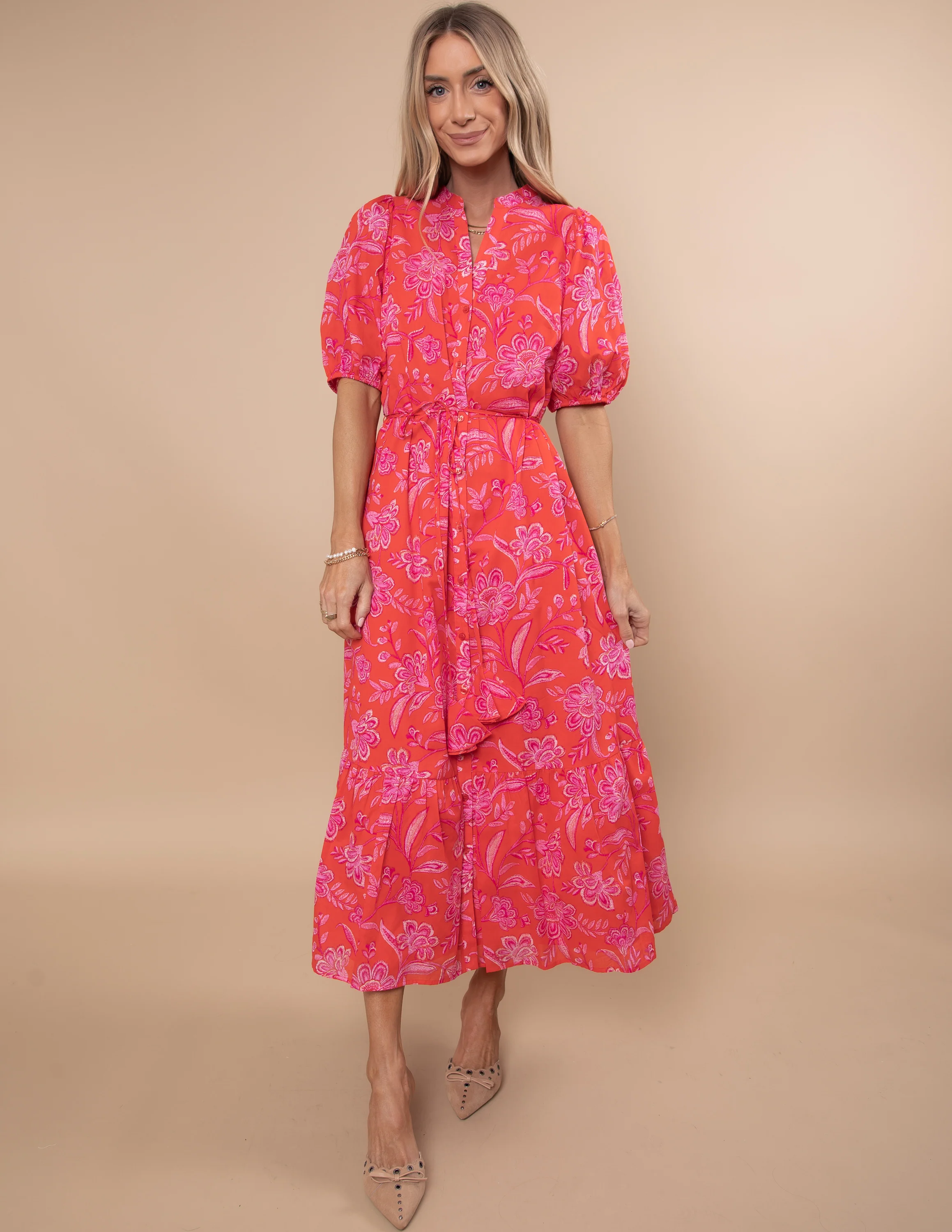 Aria Floral Midi Dress - Image 6