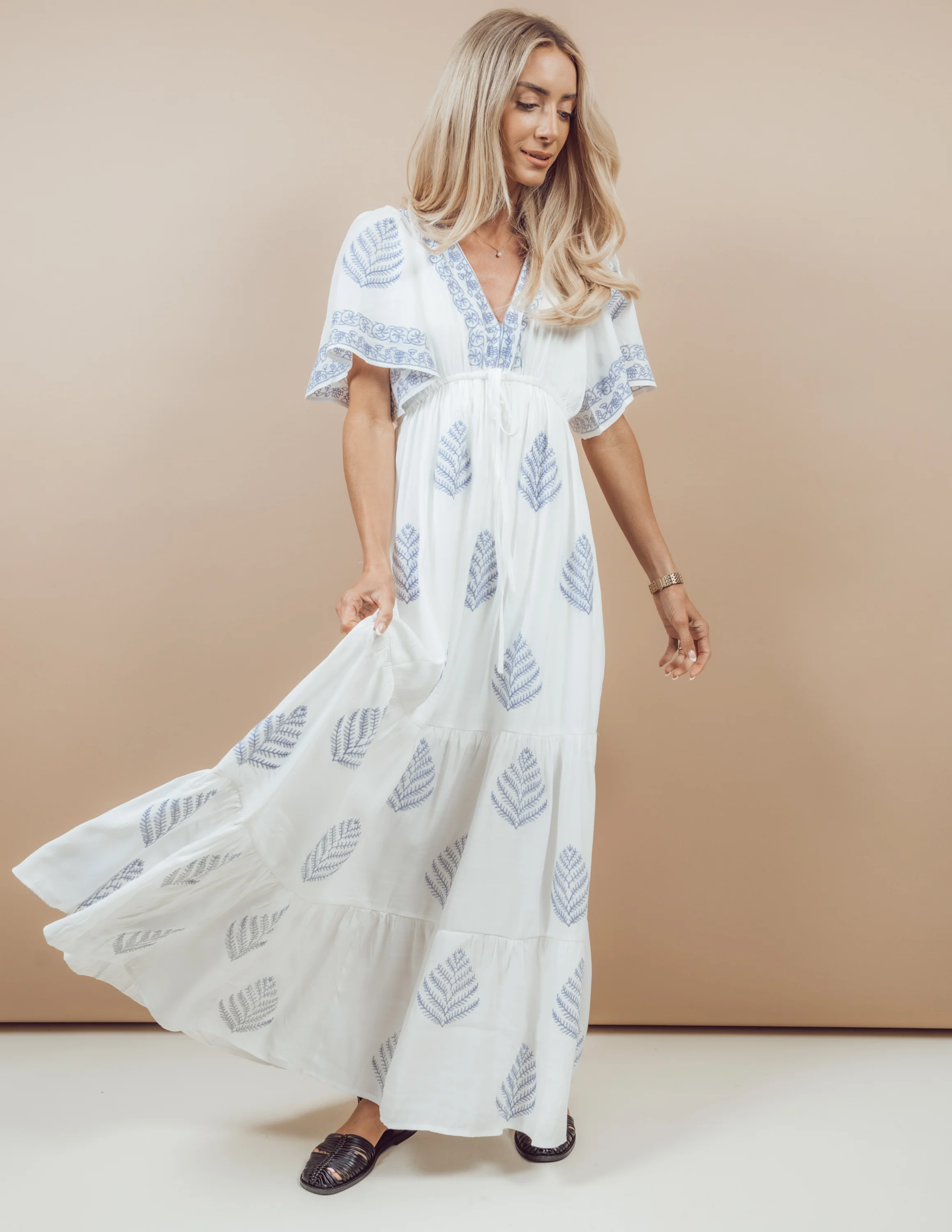 Botanical Embroidered Dress - Image 8