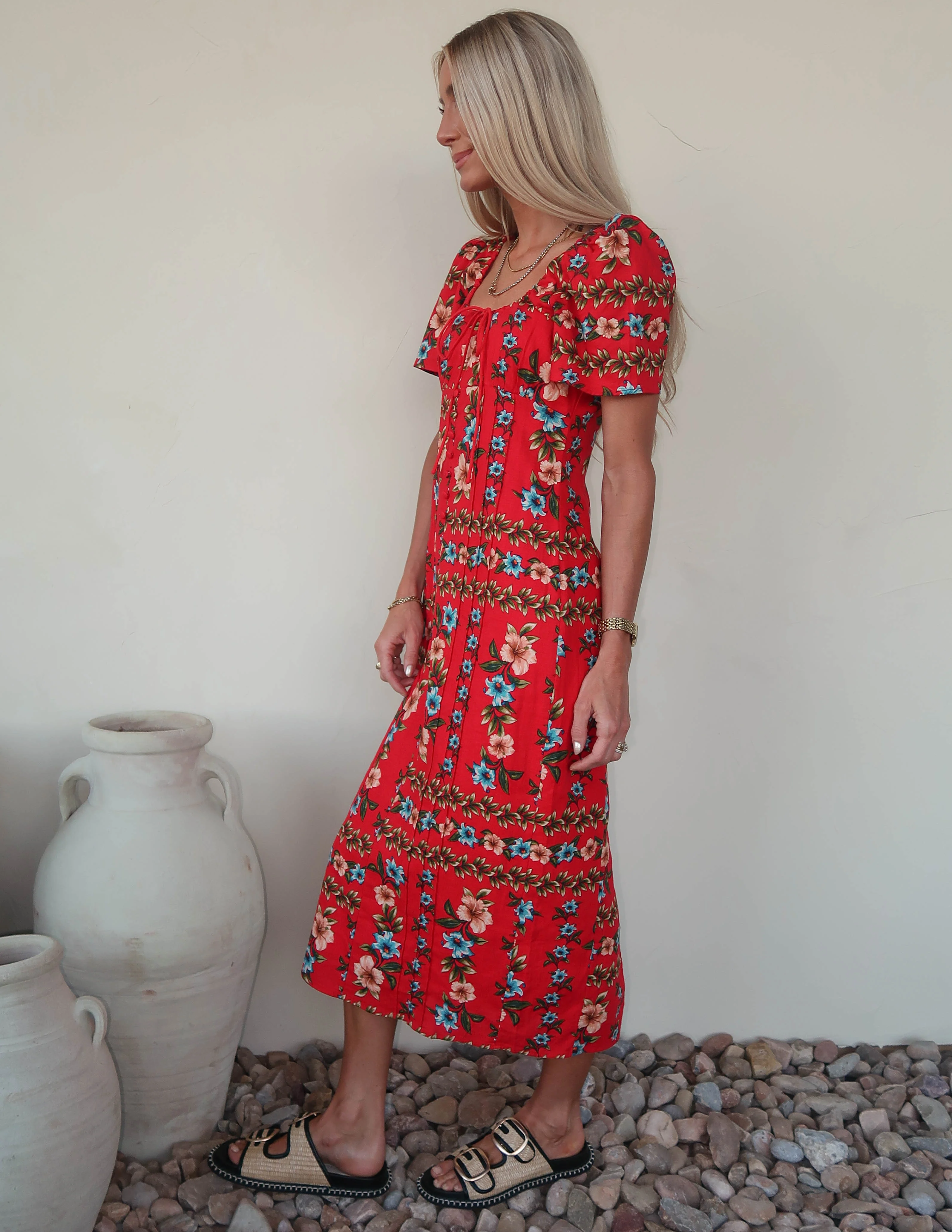 Cara Floral Puff Sleeve Dress - Image 3