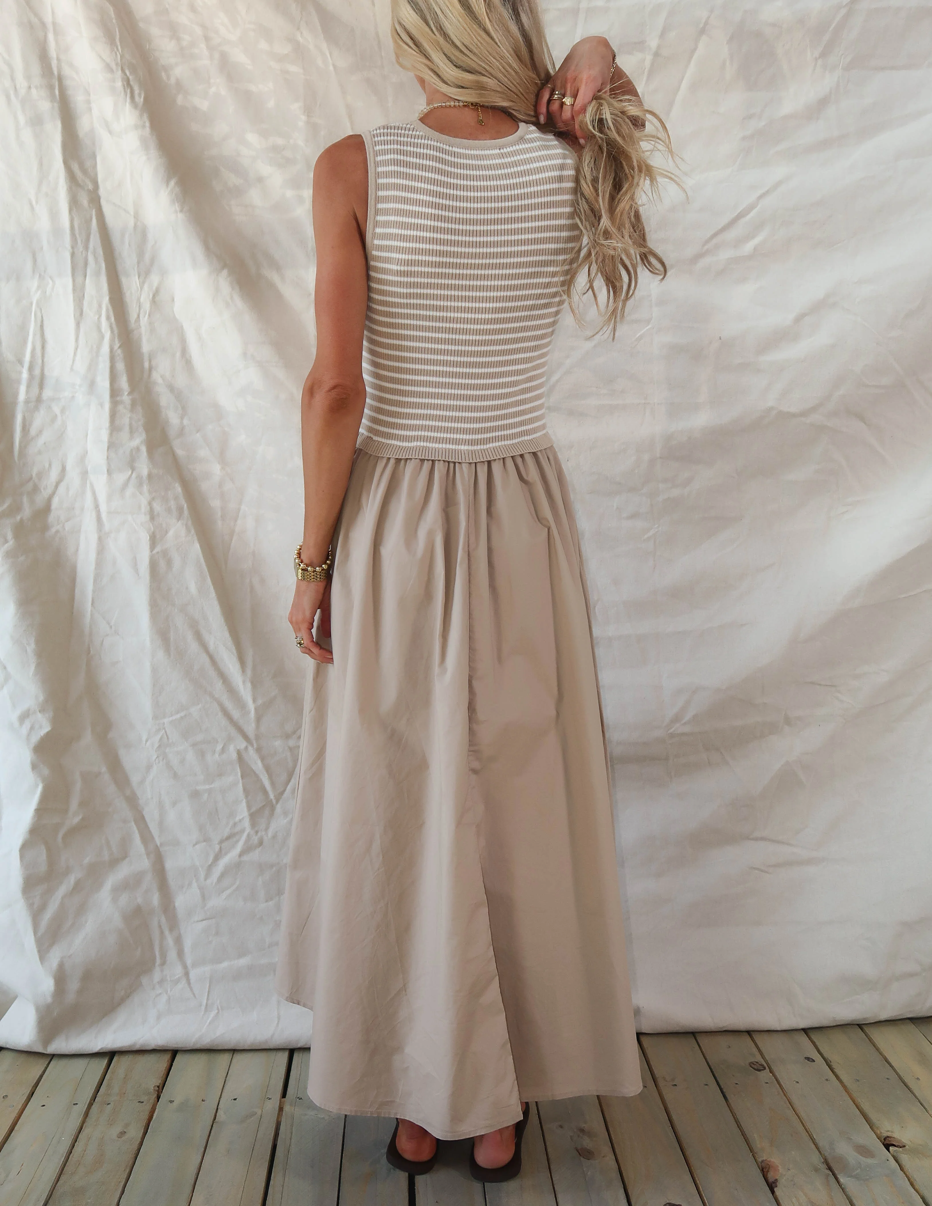 Elara Striped Midi Dress - Image 5