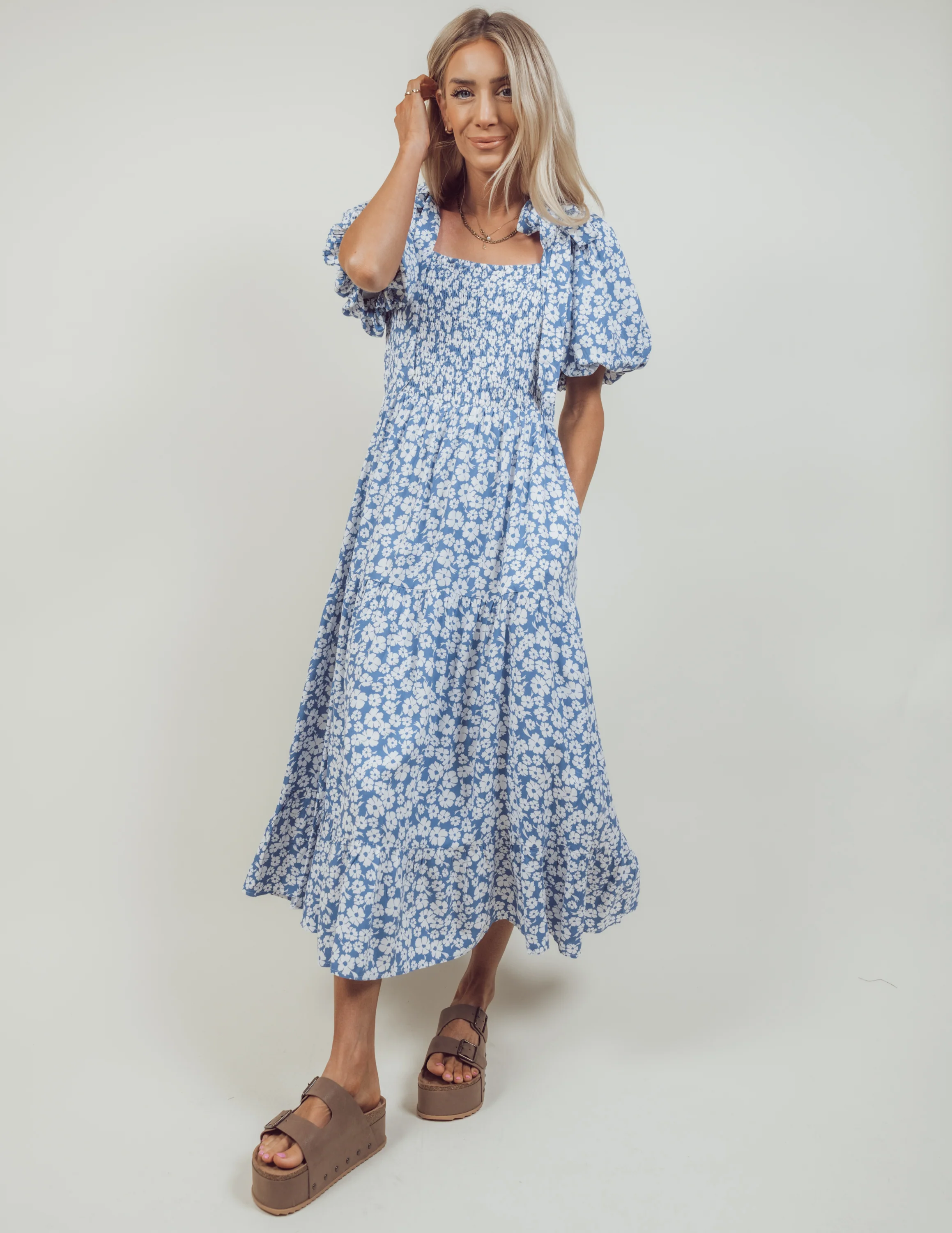 Gia Floral Midi Dress - Image 2