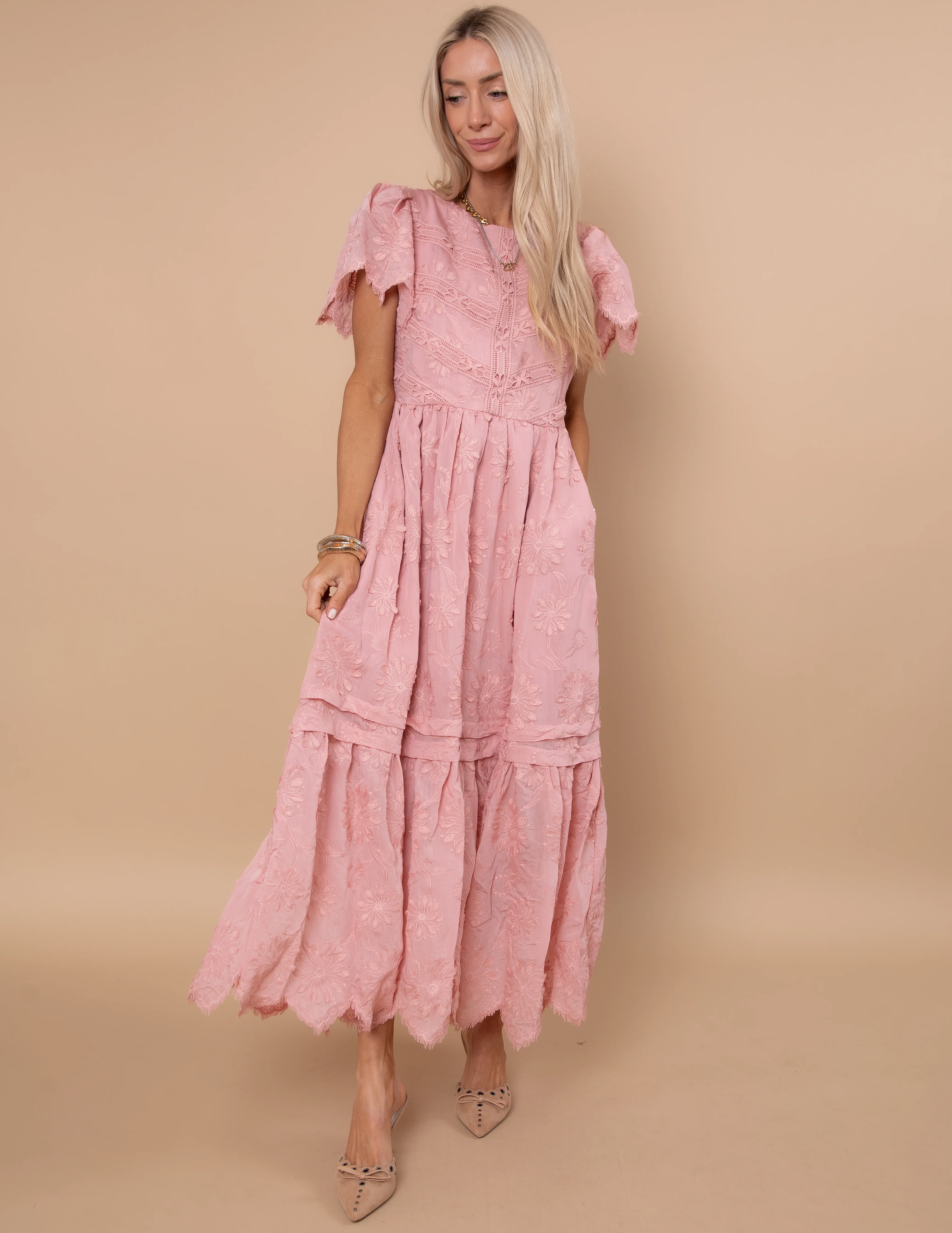 Madeleine Embroidered Dress - Image 3