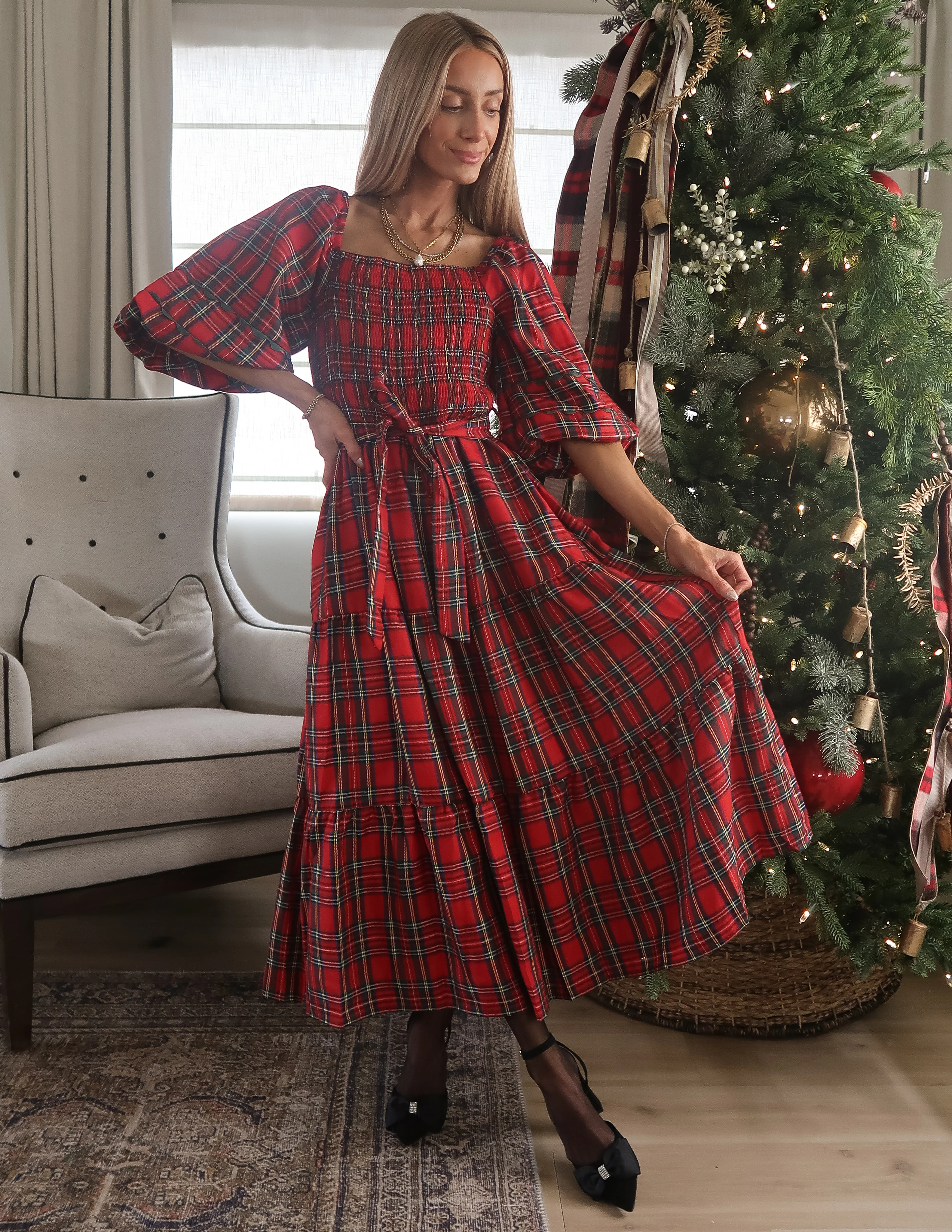 Mistletoe Plaid Dress - Image 4