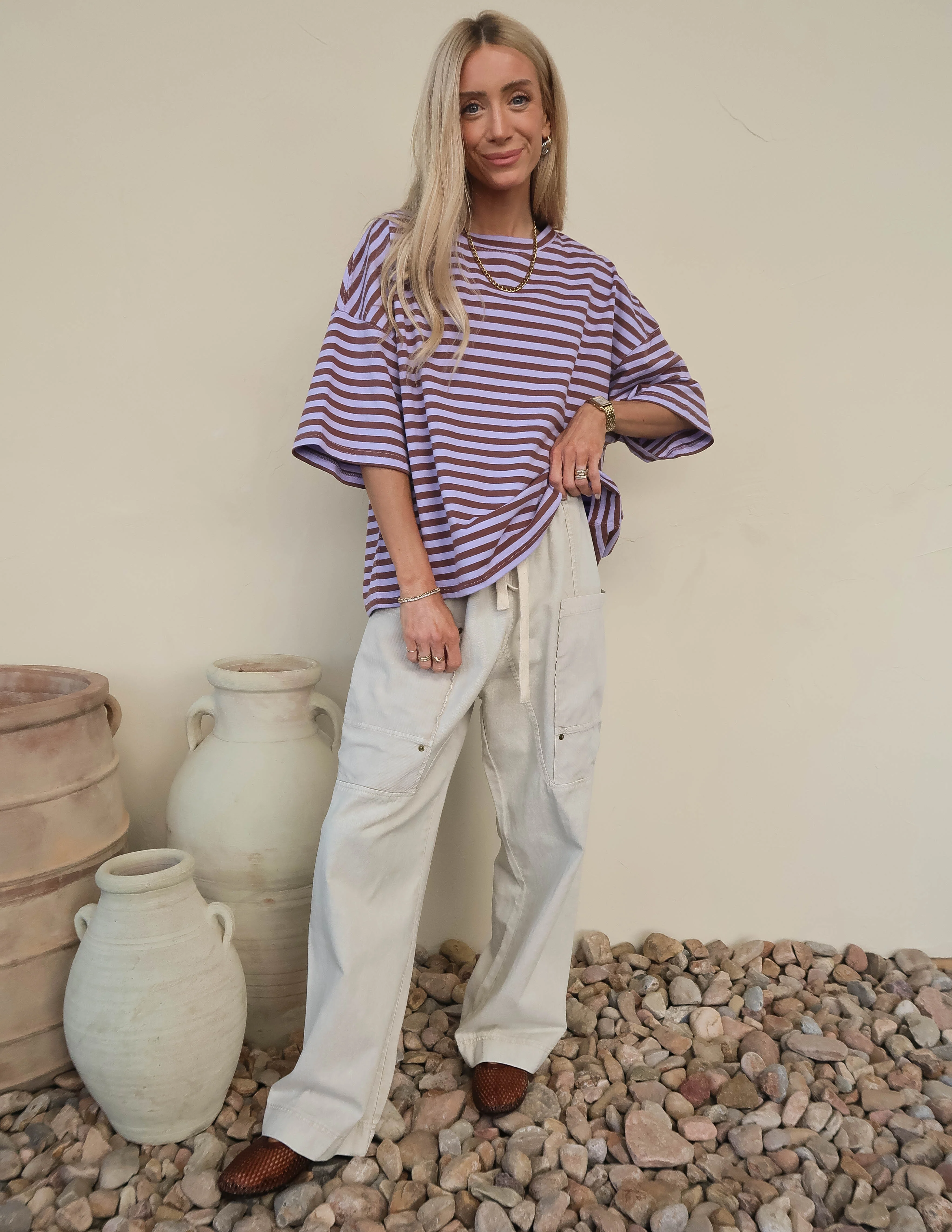 Riviera Striped Boyfriend Tee - Image 3