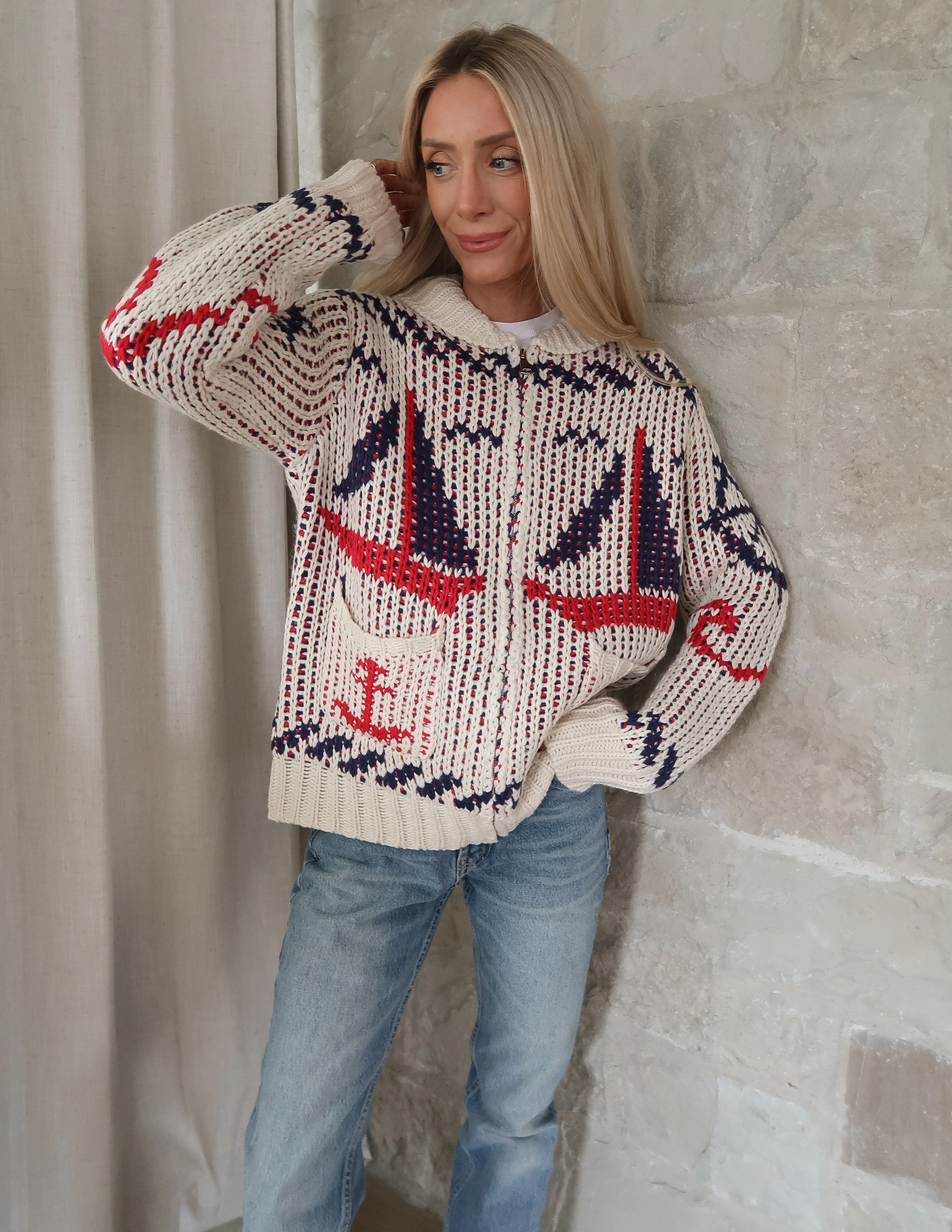 Sailboat Knit Cardigan - Image 2