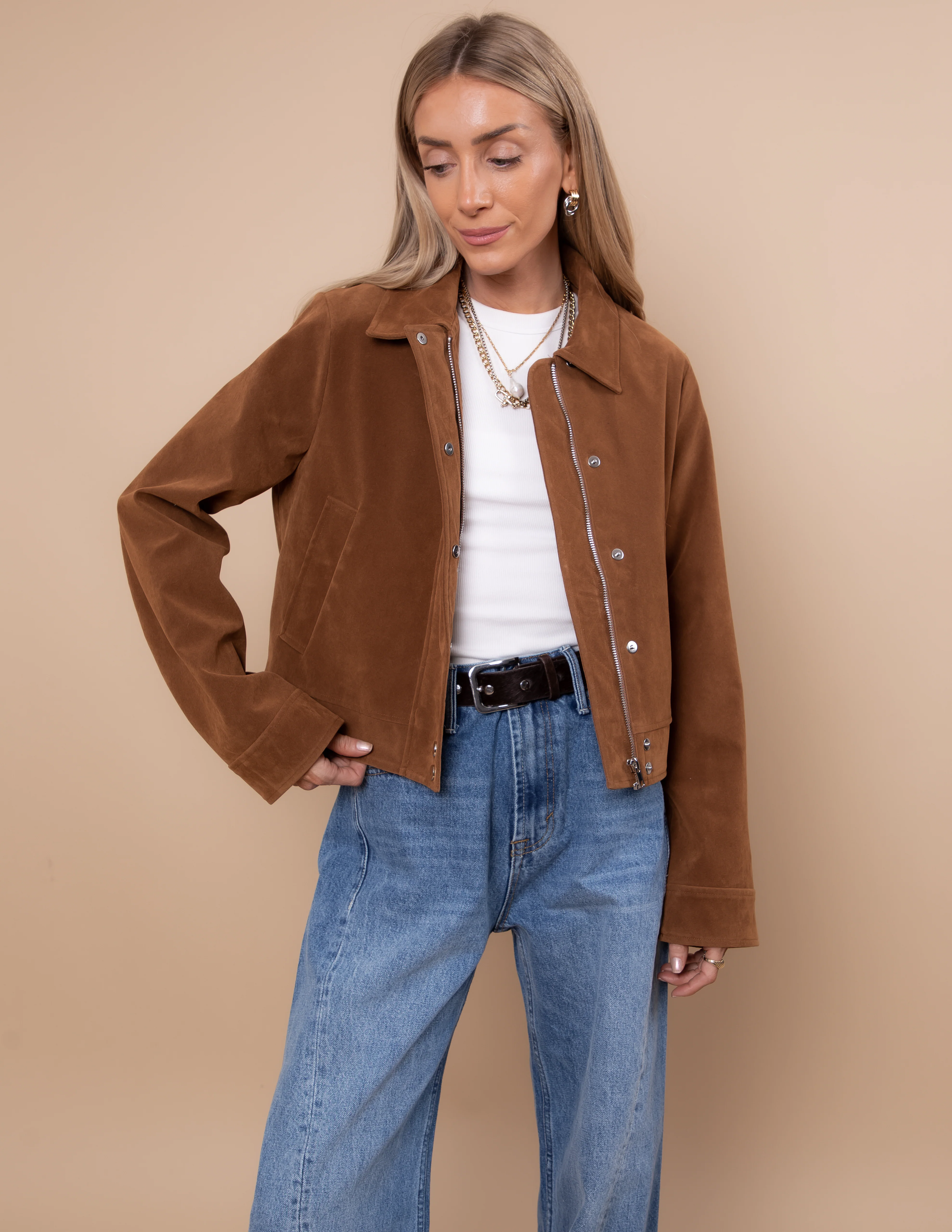 Soft Suede Moto Jacket - Image 10