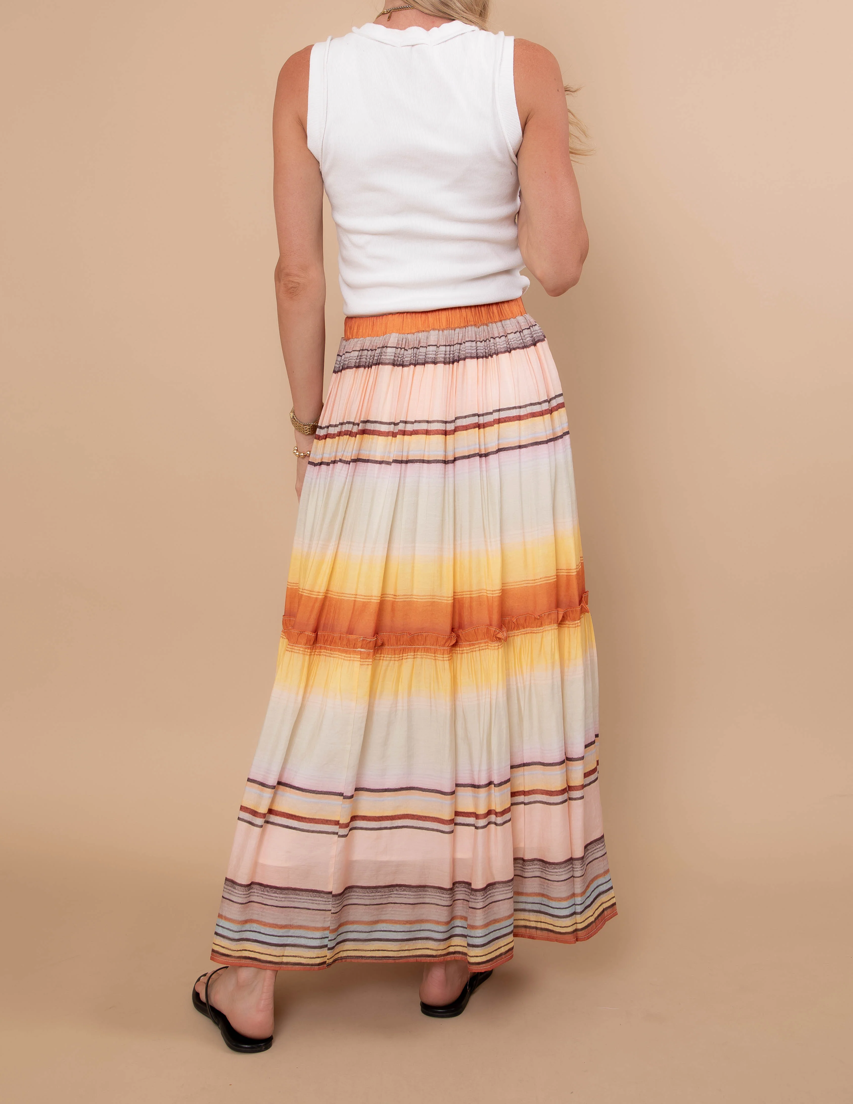 Sunset Breeze Tiered Maxi Skirt - Image 5