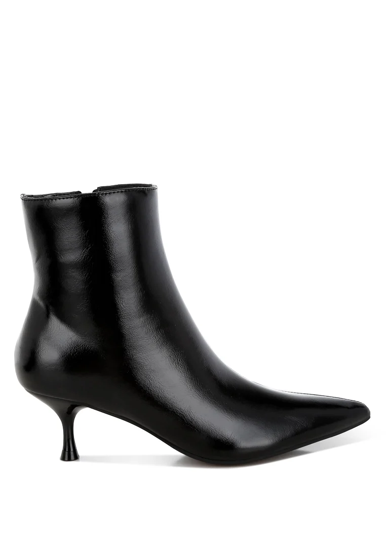 Thymus Faux Leather Kitten Heel Boots - Image 3
